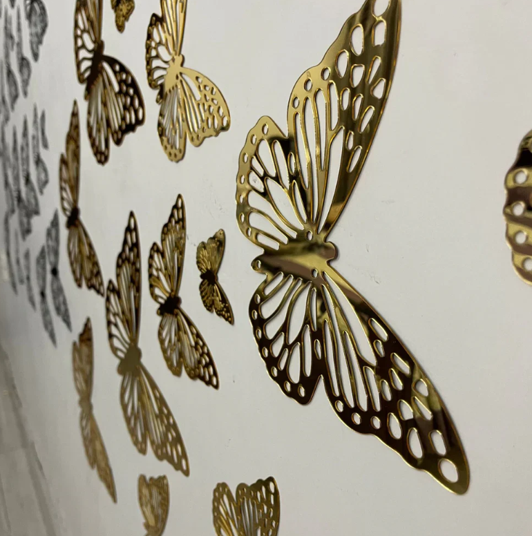 New 2024 Style Acrylic Mirror butterflies set for Wall Decor