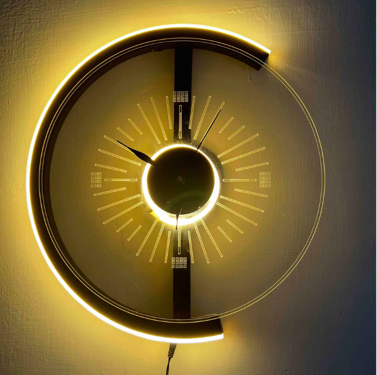 Neon Decorative Wall Art Clock