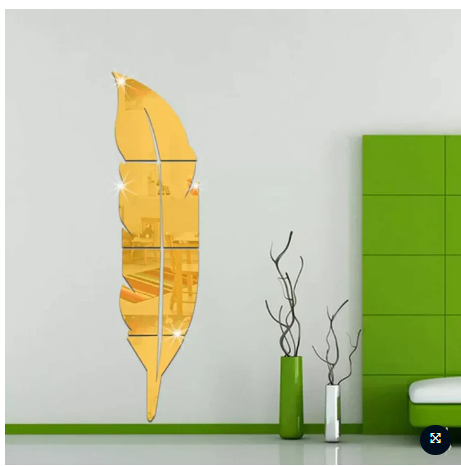 Acrylic Leaf Mirror gold and silver